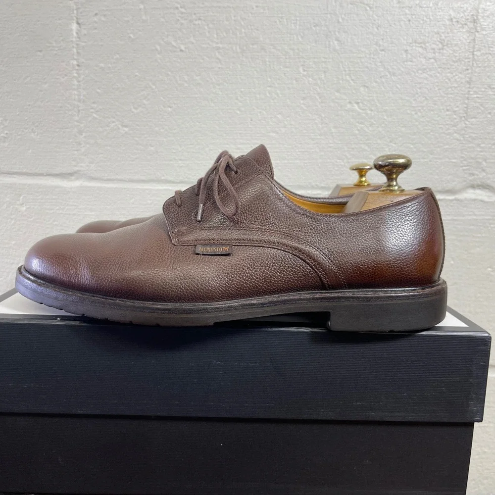 Mephisto Marlon Brown Leather Plain Toe Oxford Dress Shoes Men's 11.5 US/11 EU
